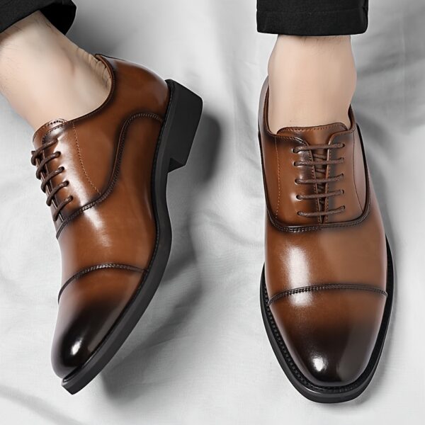 Exquisite craftsmanship high-end Men's business casual lace-up shoes, premium material upper + anti-slip and wear-resistant rubber sole, available in 2 colors and 10 sizes. Luxurious dress shoes for men to elevate your style, suitable for any occasion and outfit - Image 10