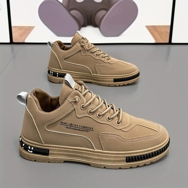 Men's Breathable Low-Top Sneakers - Versatile Lace-Up Shoes for Skateboarding, Work & Casual Wear, All-Season Comfort