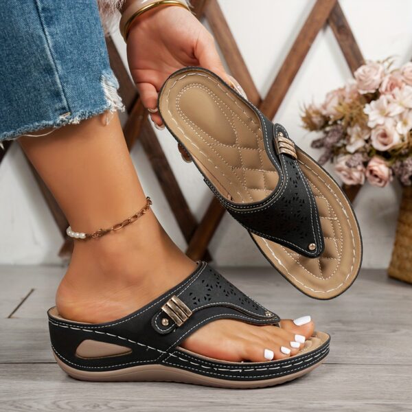 New Women's Fashion Casual Thick Sole Wedge Slipper Slippers - Image 4