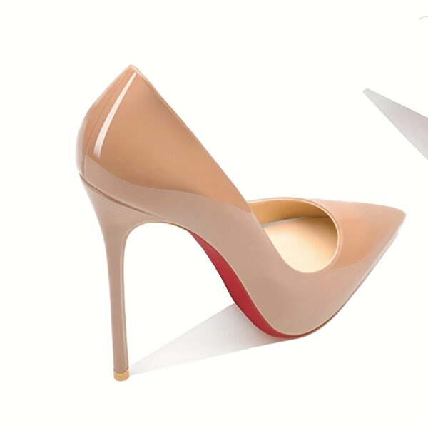Women's Pointed Toe Stiletto Heels - Burgundy Synthetic Cover Ultra-High Heels with Closed Toe & Comfortable Block Heel for All-Season Formal & Professional Wear, High Heel Shoes, Versatile Fashion Footwear, Sleek Glossy Finish, Durable Rubber Sole, Evening Shoes, Highquality Footwear, Party Goers - Image 19