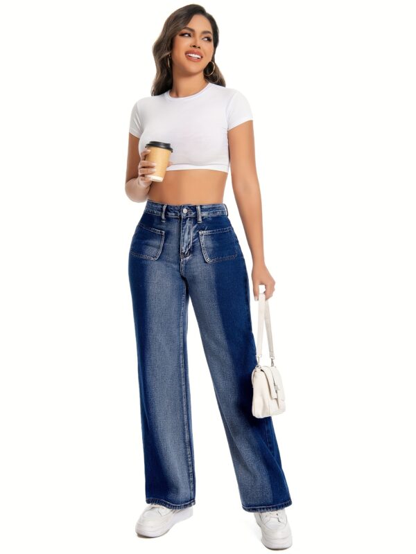 Black and White Contrast Casual Straight Pants - Image 27