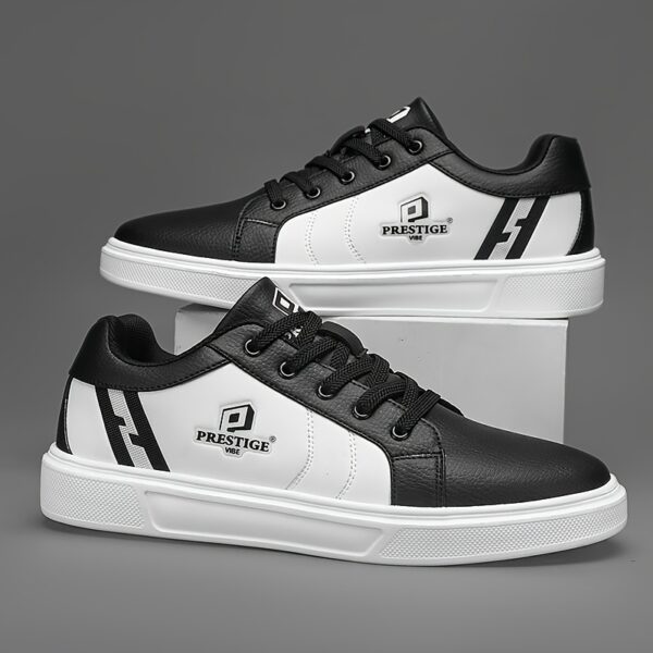 Men'S Low-Top Casual Sneakers - Red & Black Skate Shoes with "Prestige Lives" Graphic, Lace-Up, EVA Sole, Microfiber Synthetic Upper, Perfect for Everyday & Commuting, Ideal Christmas Gift, Everyday Casual Shoes| Bold Design Shoes|Synthetic Upper Sneakers - Image 11