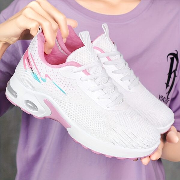Women's lightweight and breathable knitted sports shoes with air cushion, made of soft and highly elastic fabric, comfortable for casual outdoor wear in all seasons. Women's sports shoes are suitable for wearing in all four seasons - Image 5