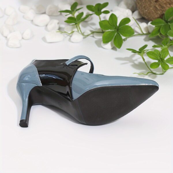 Women'S Fashion Mary Jane High Heels, Two-Tone Pointed Toe, Buckle Detail, Lightweight, All-Season, TPU Sole, Faux Upper and Lining, No Print, High Stiletto Heel - Image 3