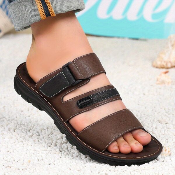 Comfortable Slip-On Sandals for Men - Breathable Quick-Dry Microfiber, Non-Slip Lightweight Beach Shoes with Soft Sole for Home & Outdoor Use, Casual Slipon Design, Comfortable Footwear - Image 4