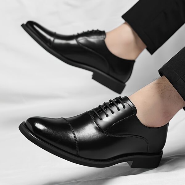 Exquisite craftsmanship high-end Men's business casual lace-up shoes, premium material upper + anti-slip and wear-resistant rubber sole, available in 2 colors and 10 sizes. Luxurious dress shoes for men to elevate your style, suitable for any occasion and outfit - Image 9