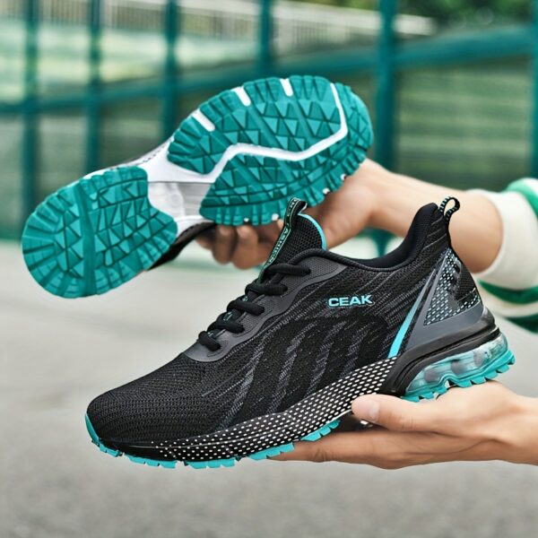 Shock Absorption Breathable Running Shoes, Non Slip Lace Up Sneakers For Men's Outdoor Training Workout - Image 4