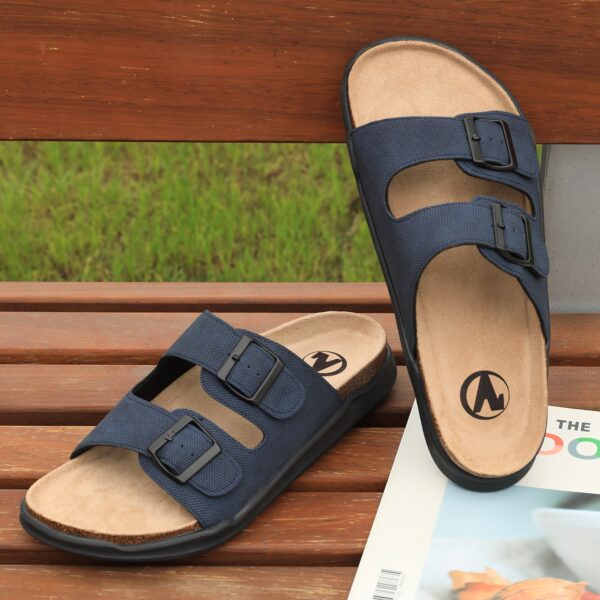 Men's Trendy Open Toe Breathable Slippers With Double Buckle Straps, Comfy Non Slip Casual Slides, Men's Summer Walking Shoes - Image 3