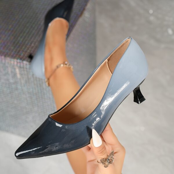 Elegant Mid Heel Stiletto Pumps for Women - Pointed Toe Dress Shoes with Man-Made Upper, Lining, Insole, and Rubber Sole - Versatile All-Season Footwear - Image 5