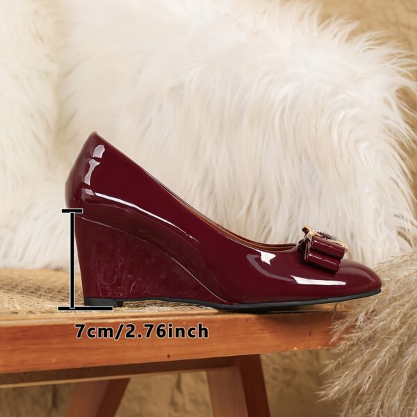 Women's 2025 Fashion Round Toe Block Heel Dress Shoes with Exquisite Floral Buckle - Image 12