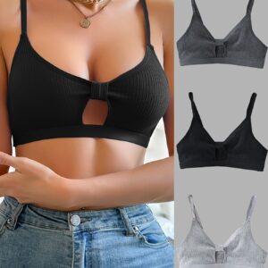 3pcs Women'S Seamless Wireless Bras - High Support, No Underwire, Comfort Fit with Front Closure for Casual Attire, Everyday Bra|Minimalist Bra|Wireless Support