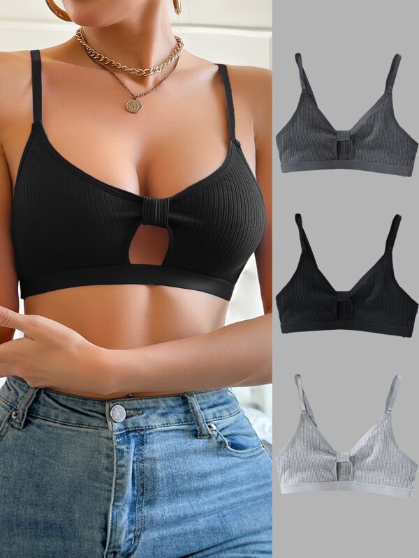 3pcs Women'S Seamless Wireless Bras - High Support, No Underwire, Comfort Fit with Front Closure for Casual Attire, Everyday Bra|Minimalist Bra|Wireless Support