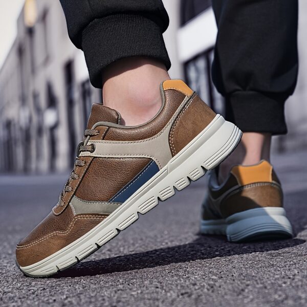 Men'S Plus Size Classic Color Block Casual Sneakers - Lightweight Low-Top Walking Shoes with MD Rubber Sole, EVA Cushion & Breathable Fabric Lining for All-Season Outdoor, Streetwear & Daily Wear, Outdoor Sneakers, Stylish Contrast Design, Comfortable Fit Shoes