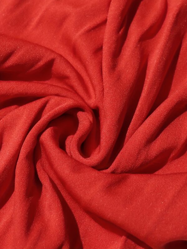 Elegant Red Sleeveless Pleated Wide-Leg Jumpsuit for Women - High Neckline with Scarf Detail, Machine Washable, Perfect for Spring/Summer/Fall, Autumn Cocktail Wear, Nontransparent Fabric - Image 6