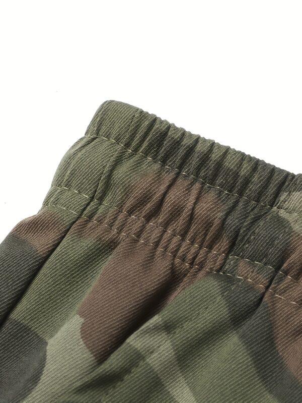Men'S Camouflage Cargo Pants - Military Green/White/Khaki/Charcoal Grey, Multi-Pocket Ankle Cuff Design, Non-Stretch Fabric for Hiking, Hunting & Casual Wear - Machine Washable, Mid-Rise Drawstring Waist, Hiking Pants, Hunting Attire, Functional Pocket Design - Image 10