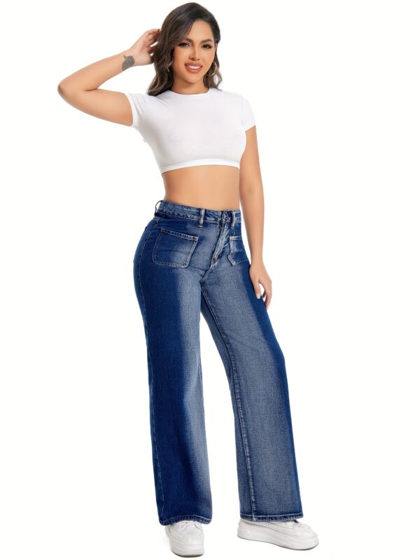 Black and White Contrast Casual Straight Pants - Image 35