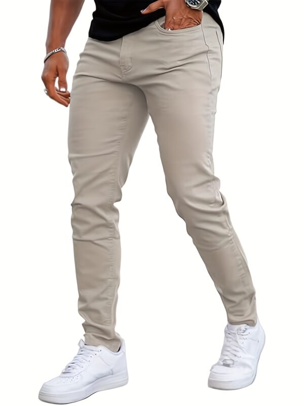 Men'S Slim-Fit Stretch Denim Jeans - Casual, Comfortable, and Stylish for Casual Attire, Dark Green, Medium Stretch, All-Season Wear, Comfortable Clothing | Slim Fit Jeans | Woven Texture - Image 5