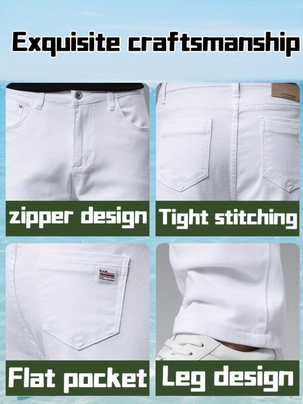 A Pair of Men'S Casual Trousers, Lightweight Business Regular Style White Breathable And Wrinkle- Resistant Fashion Straight-Leg Golf Trousers, Four Seasons Casual Western Trousers, Lightweight And Comfortable, Suitable for Office And Daily Wear - Image 6