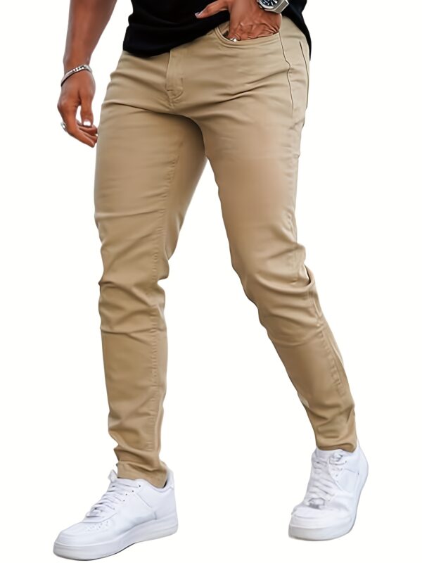 Men'S Slim-Fit Stretch Denim Jeans - Casual, Comfortable, and Stylish for Casual Attire, Dark Green, Medium Stretch, All-Season Wear, Comfortable Clothing | Slim Fit Jeans | Woven Texture - Image 6