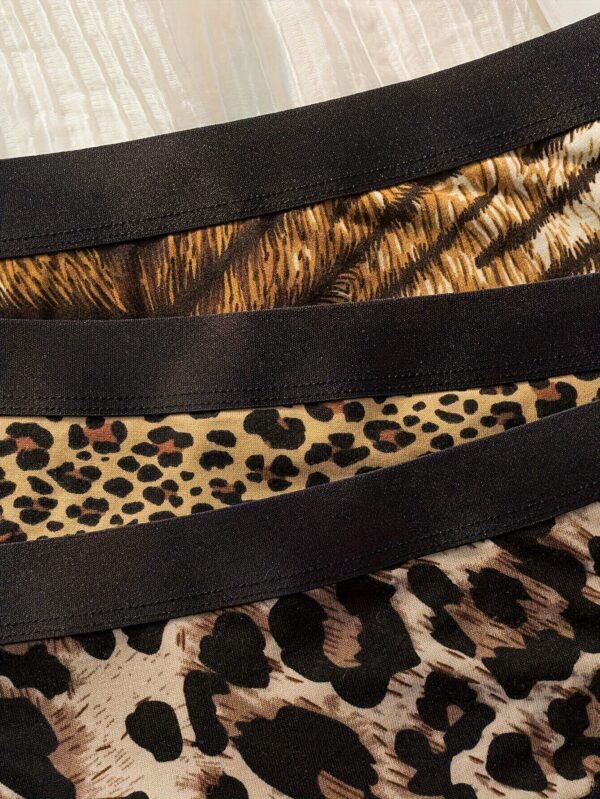 6pcs leopard print zebra print Women's thong Simple sport underpants - Image 5