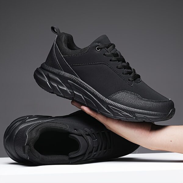 Black Sneakers for Spring and Autumn - Versatile for Running, Travel & Work | Casual Lace-Up Shoes with Comfortable EVA Sole | Sizes 7-13 - Image 8