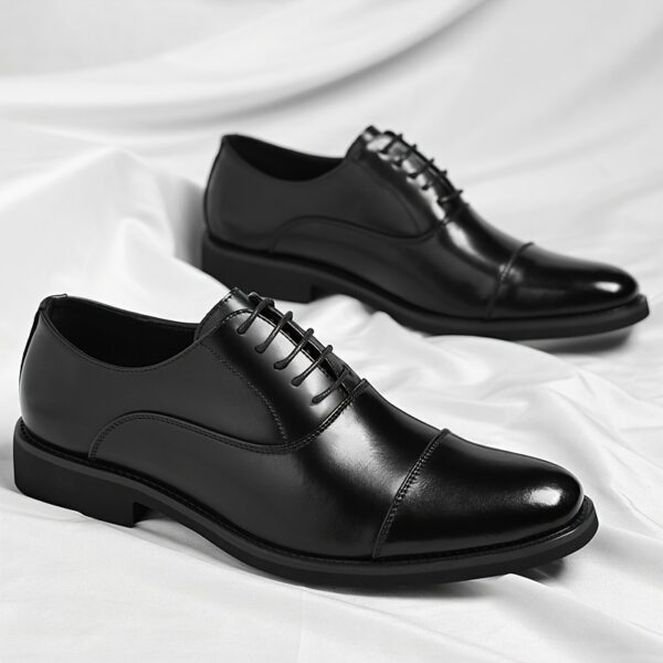 Exquisite craftsmanship high-end Men's business casual lace-up shoes, premium material upper + anti-slip and wear-resistant rubber sole, available in 2 colors and 10 sizes. Luxurious dress shoes for men to elevate your style, suitable for any occasion and outfit - Image 2