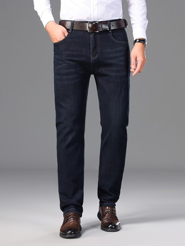 2025 New Men's Casual Jeans with Silicone-Printed "Jeans Legends" Back Pocket Lettering - Mid-Rise Regular Fit, All-Season Comfort, 3 Color Options for Casual Attire, Seasonal Versatility, Comfortable Fit - Image 4