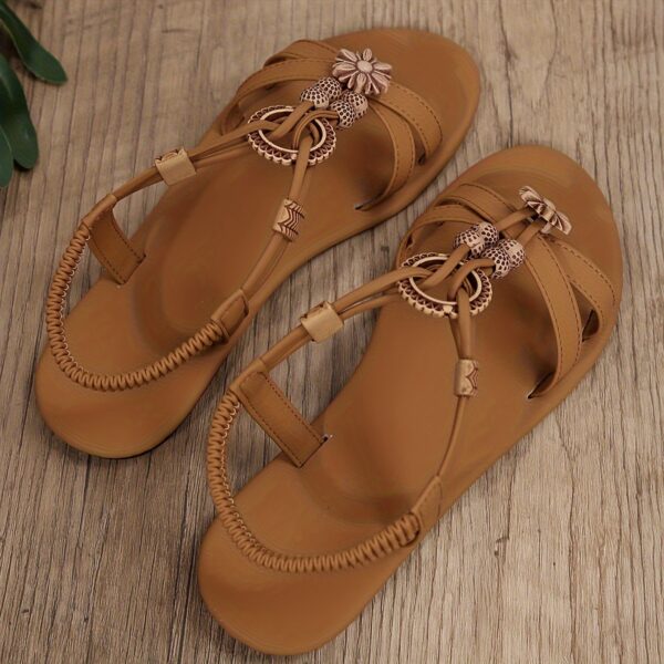 Women'S Flat Sandals, Breathable Summer Sandals with Beaded Holiday Shoes, Summer Beach Shoes - Image 16