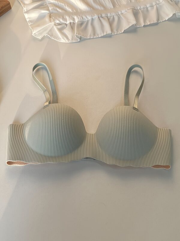 Randomly 3pcs Thin Strap Lingerie for Women, Small Bust, Gathered Striped Half-Cup No Underwire, Lifts and Supports Against Sagging, Soft and Comfortable - Image 9