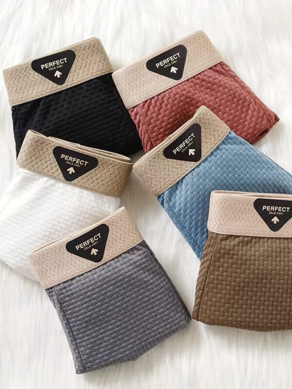 6pcs Men's Summer Boxer Briefs - Breathable Stretch Fabric with Elastic Waistband & Lettered Waistband Print, 6 Colors (Black/Gray/Beige/Blue/White/Brown) - Machine Washable Casual Underwear, Comfortable Undergarments, Stylish Print, Durable Construction, Casual Attire, Daily Essentials, Trendy Underwear, Soft Material, Multipack Underwear, Workwear Essentials - Image 2