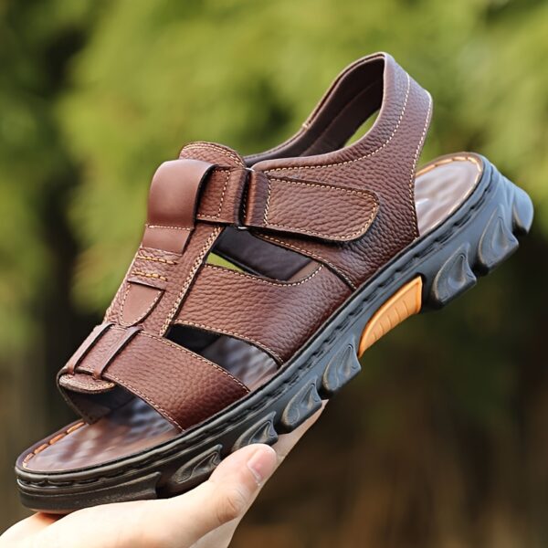 New Men'S Classic Casual Sandals for Summer 2025, Made of Top Layer Cowhide for Comfort And Durability, Versatile Beach Vacation Shoes for Middle-Aged And Elderly, Featuring Non-Slip, Wear-Resistant Soft Soles And Breathable Design, Available in Larger Sizes. - Image 4