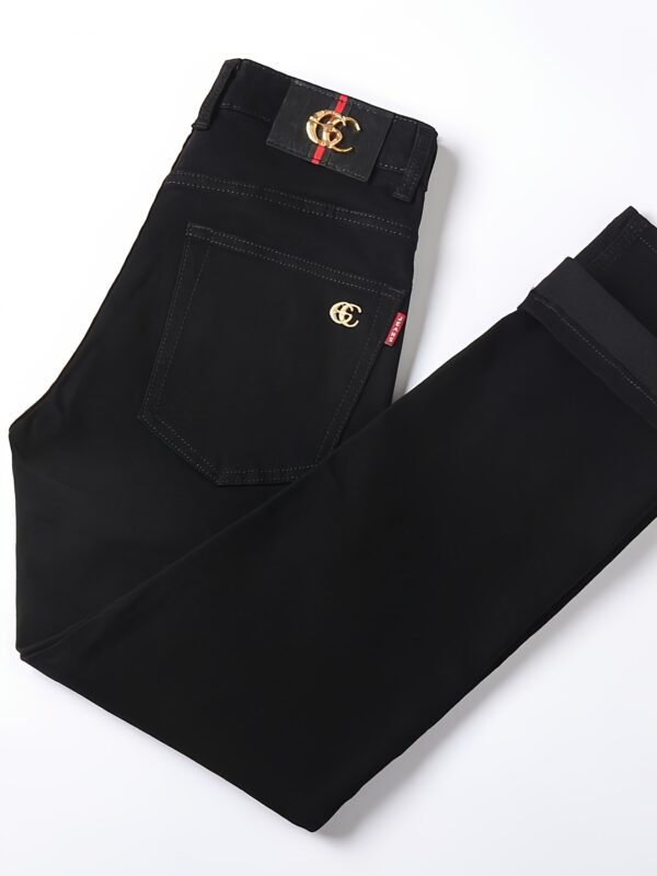 Men'S Black Straight-Leg Business Jeans - Image 6