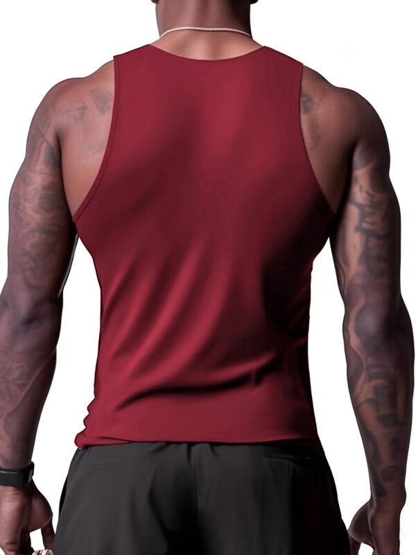 Villa Le Shui OBM Guiren Bird Summer Sleeveless Men'S Vest, Solid Color Round Neck Tank Top, Casual Sports Undershirt for Workouts. - Image 7