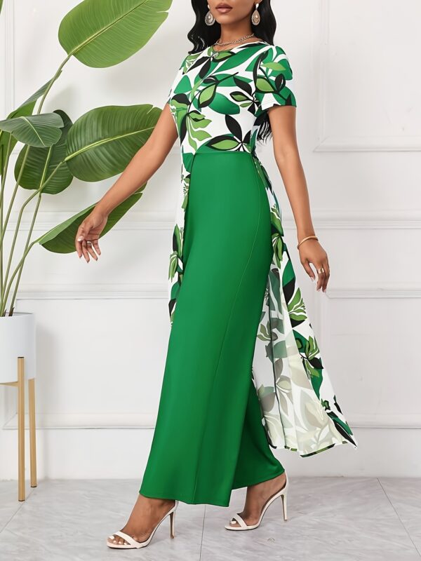 Elegant Floral Print Jumpsuit with Zipper Detail - Sleeveless, Short, Blue & White, Perfect for Spring/Summer Parties, Festivals, and Casual Attire, Casual Attire|Floral Print Jumpsuit|Zipper Detail - Image 15