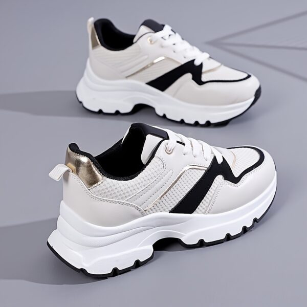 Women'S Spring Outdoor Running Shoes, All-Season Breathable Sneakers, Fashionable Thick Sole Comfort Sports Shoes with Motion-Control Support, Fabric Upper & Inner, TPU Sole, Man-Made Materials - Image 7