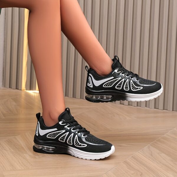 Women'S Cushioned Running Sneakers, Lightweight All-Season Tennis Training Shoes, Fabric Upper & Inner, Sole, Normal Pronation, Solid Color Design - Image 9