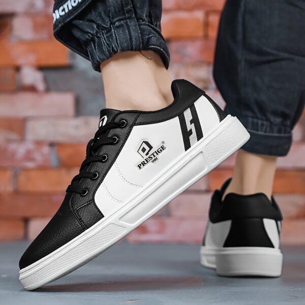 Men'S Low-Top Casual Sneakers - Red & Black Skate Shoes with "Prestige Lives" Graphic, Lace-Up, EVA Sole, Microfiber Synthetic Upper, Perfect for Everyday & Commuting, Ideal Christmas Gift, Everyday Casual Shoes| Bold Design Shoes|Synthetic Upper Sneakers - Image 8