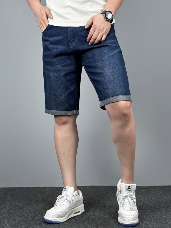 Men'S Summer Straight-Leg Denim Shorts - Slim Fit, Light Wash, Casual Style, Comfortable & Stylish for Casual Attire, Jeans Shorts - Image 2