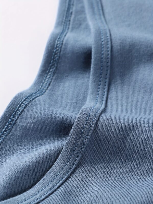 5-Pack Men'S Cotton Tank Tops, Breathable Crew Neck Vests, Casual Solid Color All-Season Knit Fabric Tops, Medium Stretch Regular Fit Undershirts - 100% Cotton, 160g/m² - Image 9