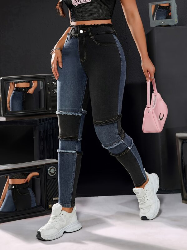 Skinny Fit Plain Washed Jeans, Casual Style Zipper Button Closure Denim Pants, Women's Denim Jeans & Clothing - Image 13