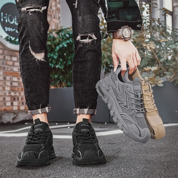 Men's Spring 2025 Fashion Sneakers - Versatile Casual & Sporty, Lace-Up, Breathable Fabric, Non-Slip PVC Sole for Outdoor, Running & Casual Attire - Image 10