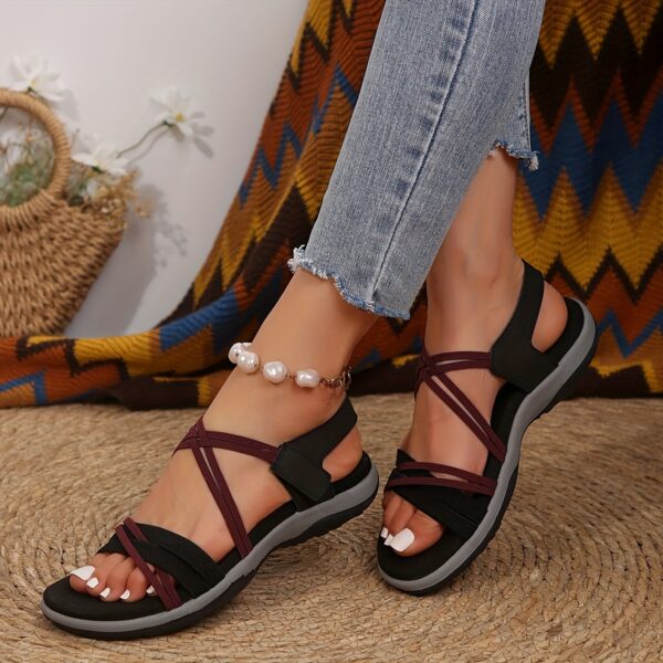 Women's Lightweight Anti-Slip Sandals - Comfortable Casual Sports Shoes with Upper & TPR Sole, Breathable Open-Toe Design for Summer, Beach, Walking, and Casual Attire, Strappy Sandals - Image 21