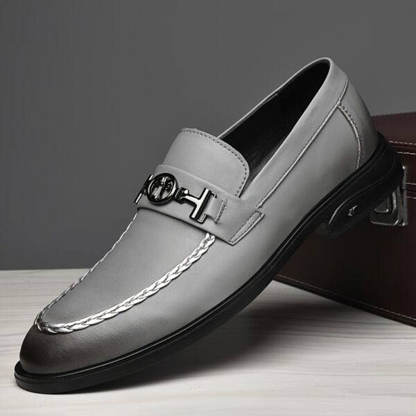 Men's Handmade Formal Wedding Shoes, Durable Thick-Soled Slip-On Casual Business Party Office Daily Wear - Image 2