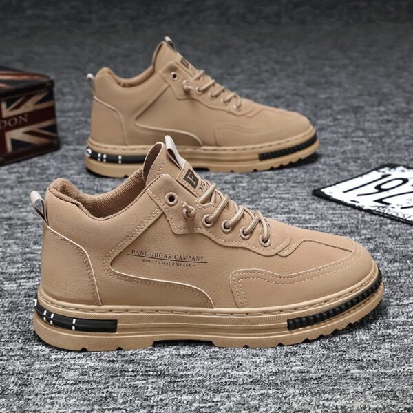 Men's Breathable Low-Top Sneakers - Versatile Lace-Up Shoes for Skateboarding, Work & Casual Wear, All-Season Comfort - Image 7