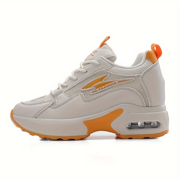 Women'S 2025 Invisible Height Increase 8cm Sneakers - Breathable Mesh & Synthetic Synthetic Faux Leather Upper, Thick Cushioned Sole, All-Season Lightweight Walking Shoes for Women, Casual Travel Sneakers (Valentine'S Day Gift), Ladies Sneakers, Stylish Athletic Footwear, Durable Comfort Footwear - Image 2