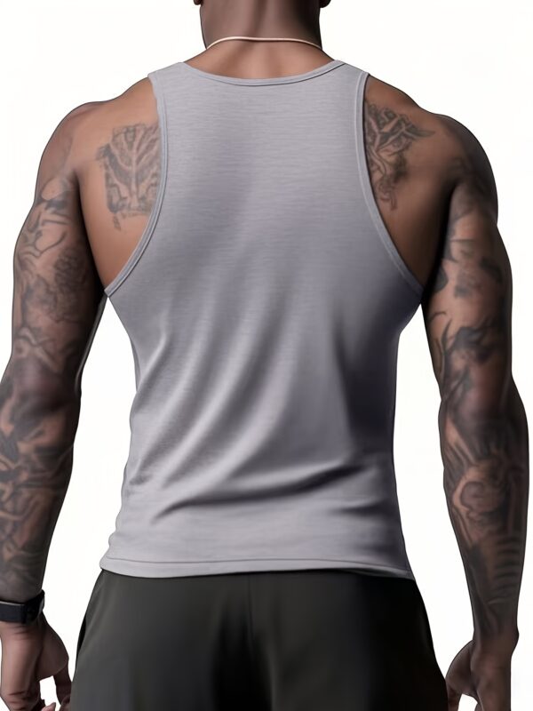 Villa Le Shui OBM Guiren Bird Summer Sleeveless Men'S Vest, Solid Color Round Neck Tank Top, Casual Sports Undershirt for Workouts. - Image 8