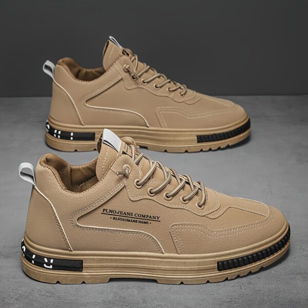 Men's Breathable Low-Top Sneakers - Versatile Lace-Up Shoes for Skateboarding, Work & Casual Wear, All-Season Comfort - Image 4