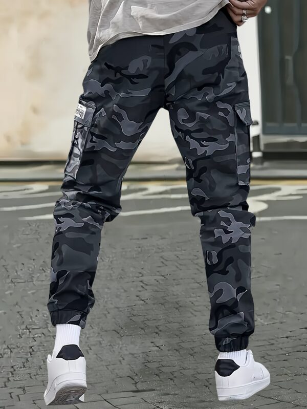 Men'S Camouflage Cargo Pants - Military Green/White/Khaki/Charcoal Grey, Multi-Pocket Ankle Cuff Design, Non-Stretch Fabric for Hiking, Hunting & Casual Wear - Machine Washable, Mid-Rise Drawstring Waist, Hiking Pants, Hunting Attire, Functional Pocket Design - Image 8