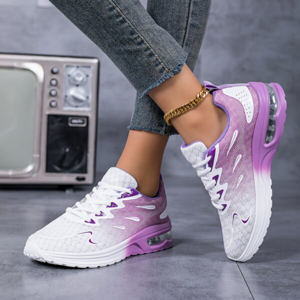 1 Pair Women's Breathable Mesh Running Shoes, All-Season Cushioned Stability Sneakers with Faux Sole and Fabric Insole for Casual Travel - Image 5