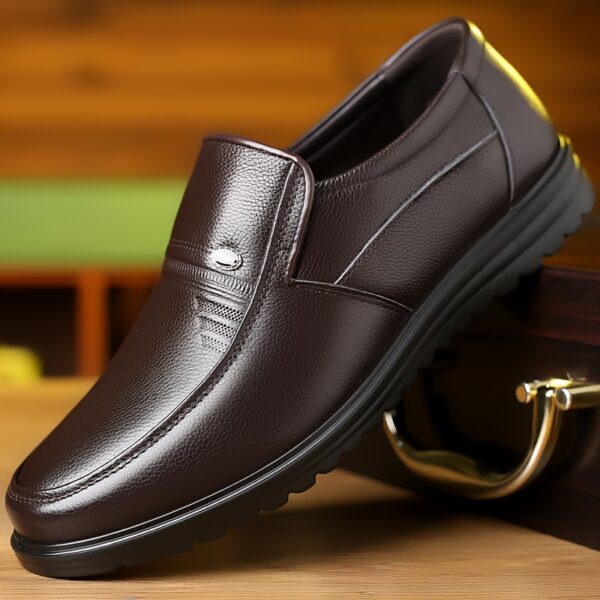 Men's Dress Shoes - Formal and Casual Low-Top Design, Suitable for Business, Weddings, Office - Black, Classic Lace-Up Style, Business Casual Shoes - Image 4